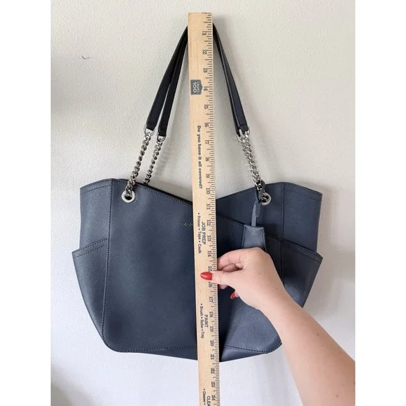 Michael Kors Jet Set Large Saffiano Leather Shoulder Bag Blue - Picture 4 of 15